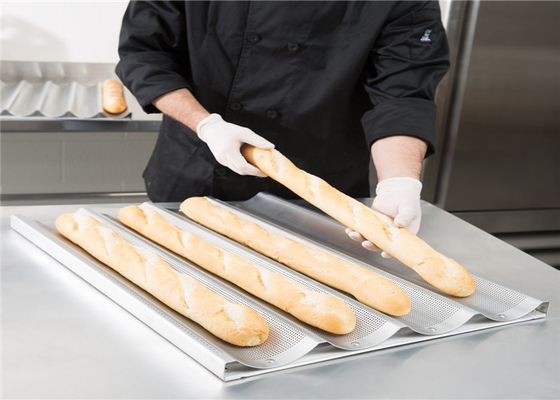RK Bakeware China Foodservice NSF 5 Slot Αλουμινίου Baguette Τραπέζι μαγειρέματος Γυαλισμένο γαλλικό ψωμί