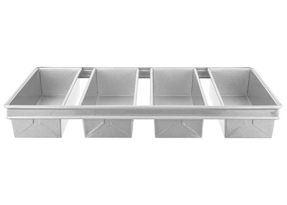 RK Bakeware China-Chicago Μεταλλικό 4 Strap Γυαλισμένο Αλουμινωμένο Pullman ψωμί τηγάνι ψωμί τηγάνι 13 &quot;x 4&quot; x 4 &quot;