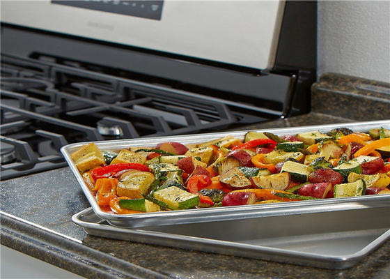RK Bakeware Κίνα Εμπορικό αλουμινένιο δίσκο για ψήσιμο φύλλο μπισκότα πάγκο ζελέ ρολό πλήρες μέγεθος μισό μέγεθος τεταρτο φύλλο πάγκο