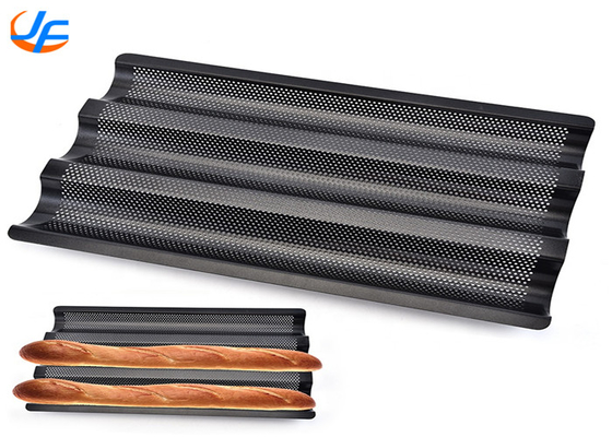 RK Bakeware China Foodservice 5 slots Perforated Aluminum Baguette Τραπέζι για ψήσιμο / Γαλλικό τηγάνι ψωμιού
