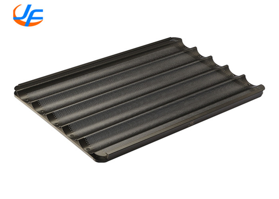 RK Bakeware China Foodservice 5 slots Perforated Aluminum Baguette Τραπέζι για ψήσιμο / Γαλλικό τηγάνι ψωμιού