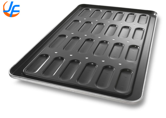 RK Bakeware China-52435 Γυαλισμένο 18 μούχλας Αλουμινωμένο χάλυβα Hot Dog Bun Pan Tray
