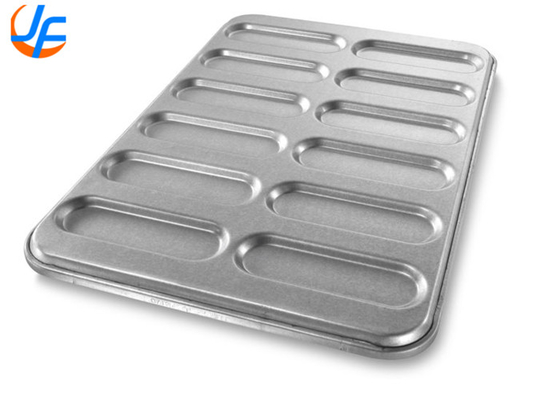 RK Bakeware China Foodservice 22100 Γυαλισμένο Νέα Αγγλία Αλουμινωμένο Χάλυβα Hot Dog Bun Pan Tray