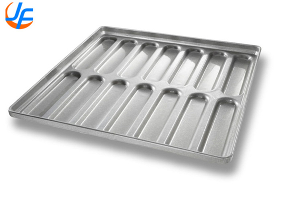 RK Bakeware China Foodservice 22100 Γυαλισμένο Νέα Αγγλία Αλουμινωμένο Χάλυβα Hot Dog Bun Pan Tray