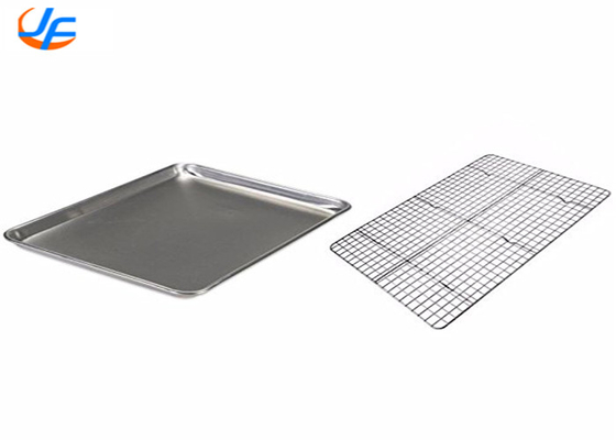 RK Bakeware China-Half Size 16 Gauge Wire in Rim Aluminum Baking Tray με ράφι ψύξης με πόδια