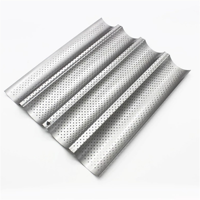 RK Bakeware China Foodservice NSF Perforated 3 Slot Baguette Baking Tray Γαλλικό τηγάνι ψωμιού