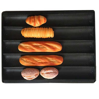 RK Bakeware China Foodservice NSF Perforated Aluminum Baguette Tray Γαλλικό ψωμί