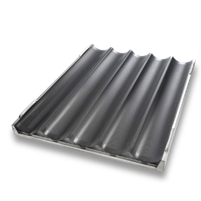 RK Bakeware China Foodservice NSF Durashield Coating 5 Channel Stackable Tablock Baguette Tray (Πακέτο για μπαγκέτες σε τραπέζι)