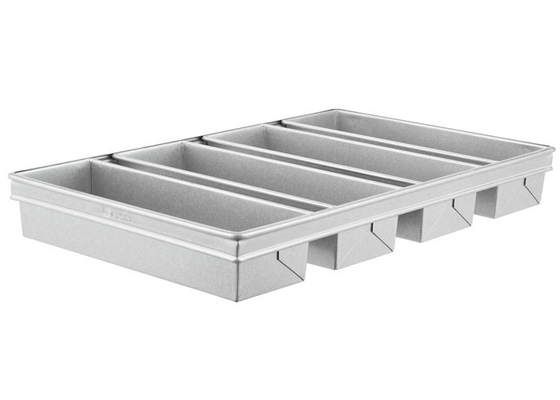 RK Bakeware China-Chicago Μεταλλικό 4 Strap Γυαλισμένο Αλουμινωμένο Pullman ψωμί τηγάνι ψωμί τηγάνι 13 &quot;x 4&quot; x 4 &quot;