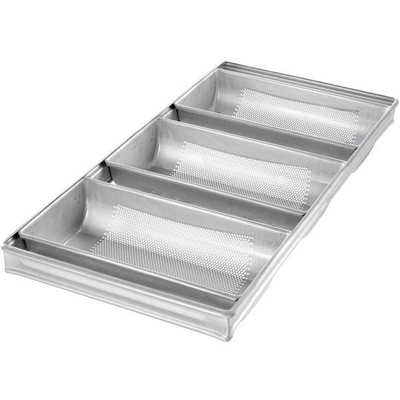 Rk Bakeware China-Foodservice 44405 Γυαλισμένο 3 λωρίδες Αλουμινοποιημένο χάλυβα φωτιά ψωμί τηγάνι
