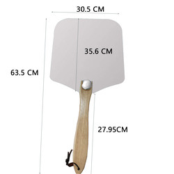 12&quot;*14&quot;*25' Bandejas De Pasapalos De Piedra Αλουμινίου Μεταλλική Πίτσα Φλούδα Δαμάνι ξύλου Πίτσα κουτάλι Δαμάνι