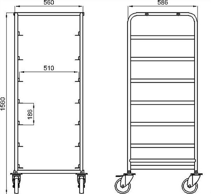 RK Bakeware China-15 Pan End Load Undercounter Prep Top Sheet / Bun Pan Rack - Συγκεντρωμένο