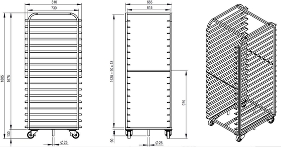 Rk Bakeware Κίνα-Ατσάλι ρολό σε 800X600 ράφι ψήσιμο για Revent ράφι φούρνο